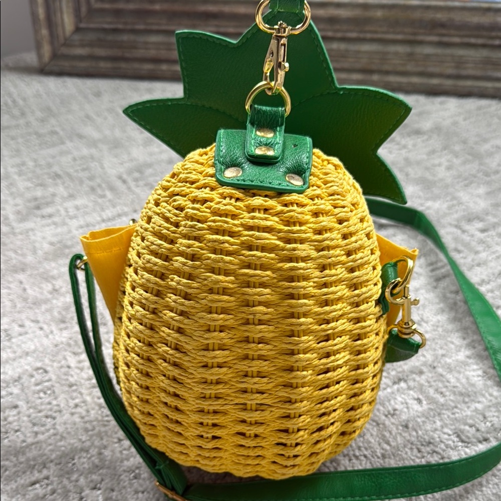 Modcloth Green and Yellow Crossbody Bag with Basket-Weave Design - Picture 6 of 6
